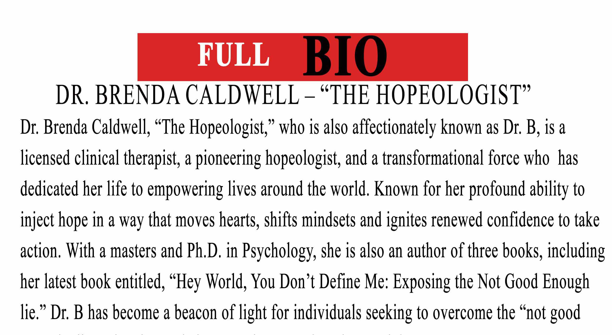 Full Bio of Dr. Brenda Caldwell