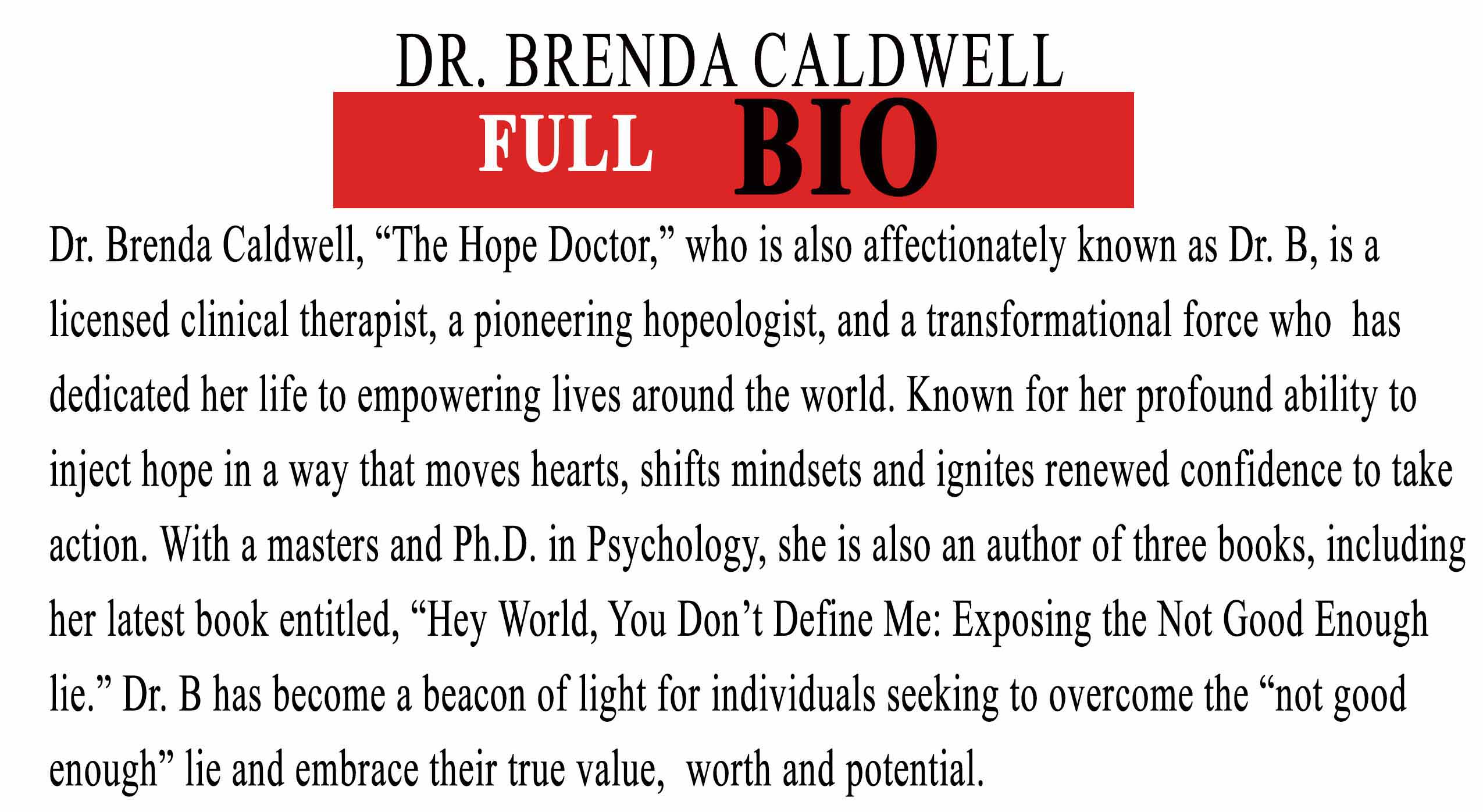 Full Bio of Dr. Brenda Caldwell
